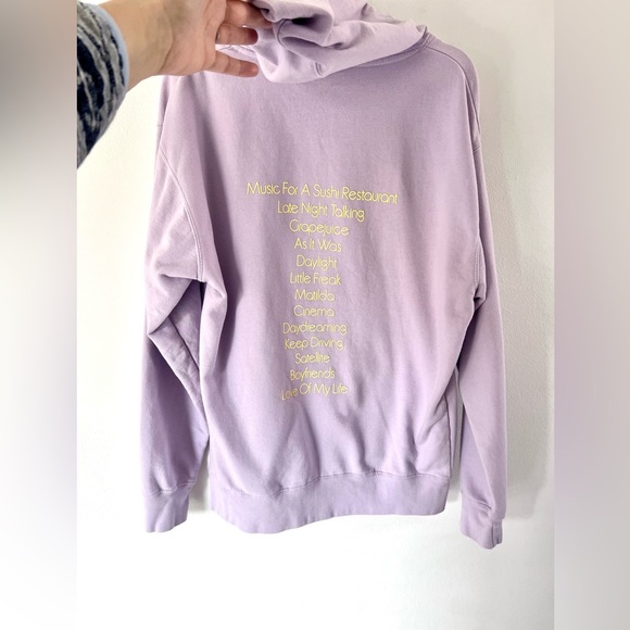 Harry Styles Harry's House Tour Playlist Lilac Purple Hoodie Size Large - Picture 5 of 8